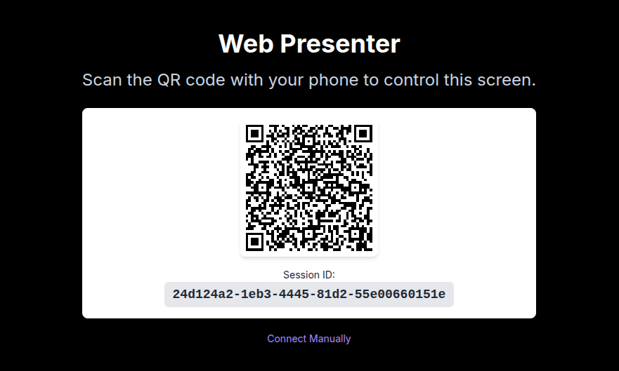 A large screen showing a QR code